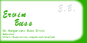 ervin buss business card